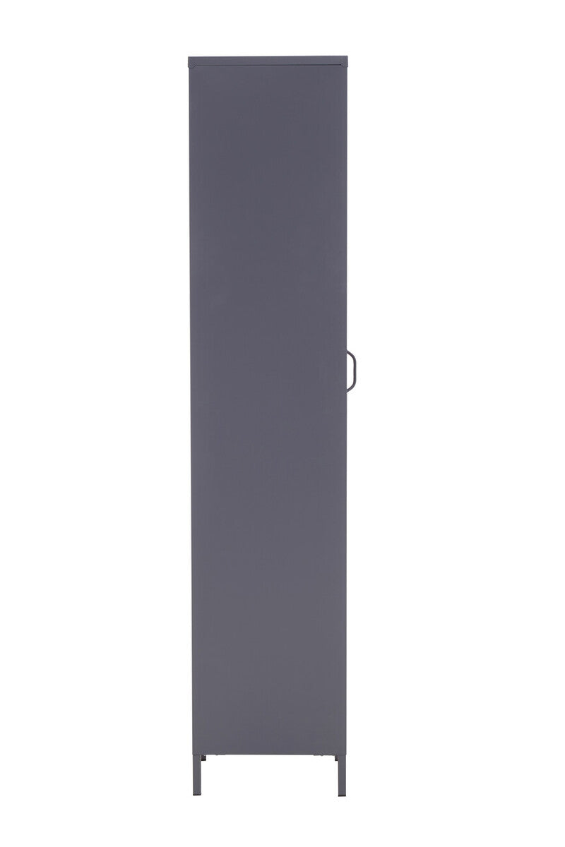 Academy Grey Metal Tall One Door Locker with Adjustable Shelves