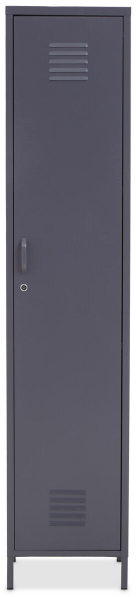 Academy Grey Metal Tall One Door Locker with Adjustable Shelves