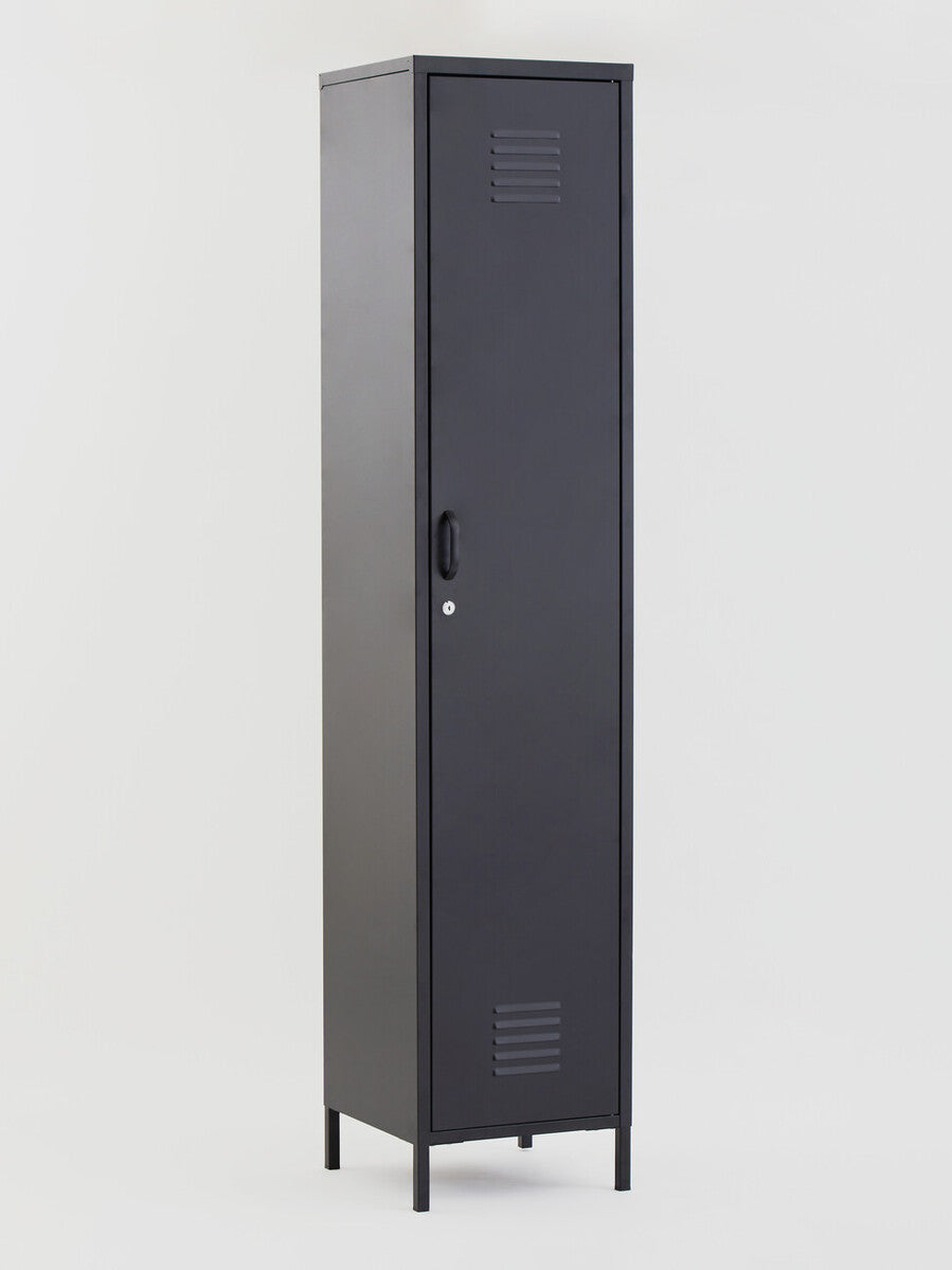 Academy Grey Metal Tall One Door Locker with Adjustable Shelves