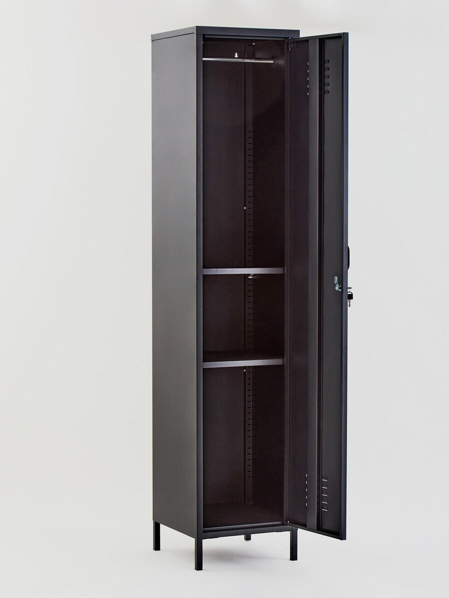 Academy Grey Metal Tall One Door Locker with Adjustable Shelves