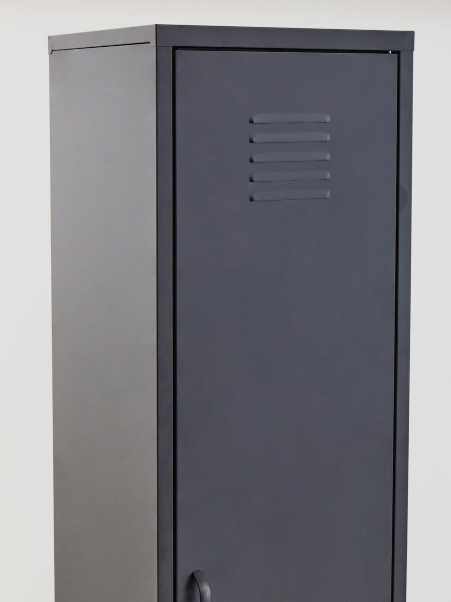 Academy Grey Metal Tall One Door Locker with Adjustable Shelves