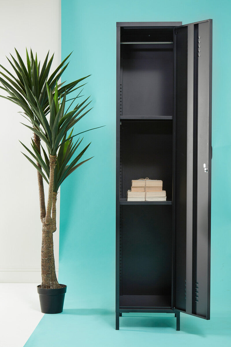 Academy Grey Metal Tall One Door Locker with Adjustable Shelves