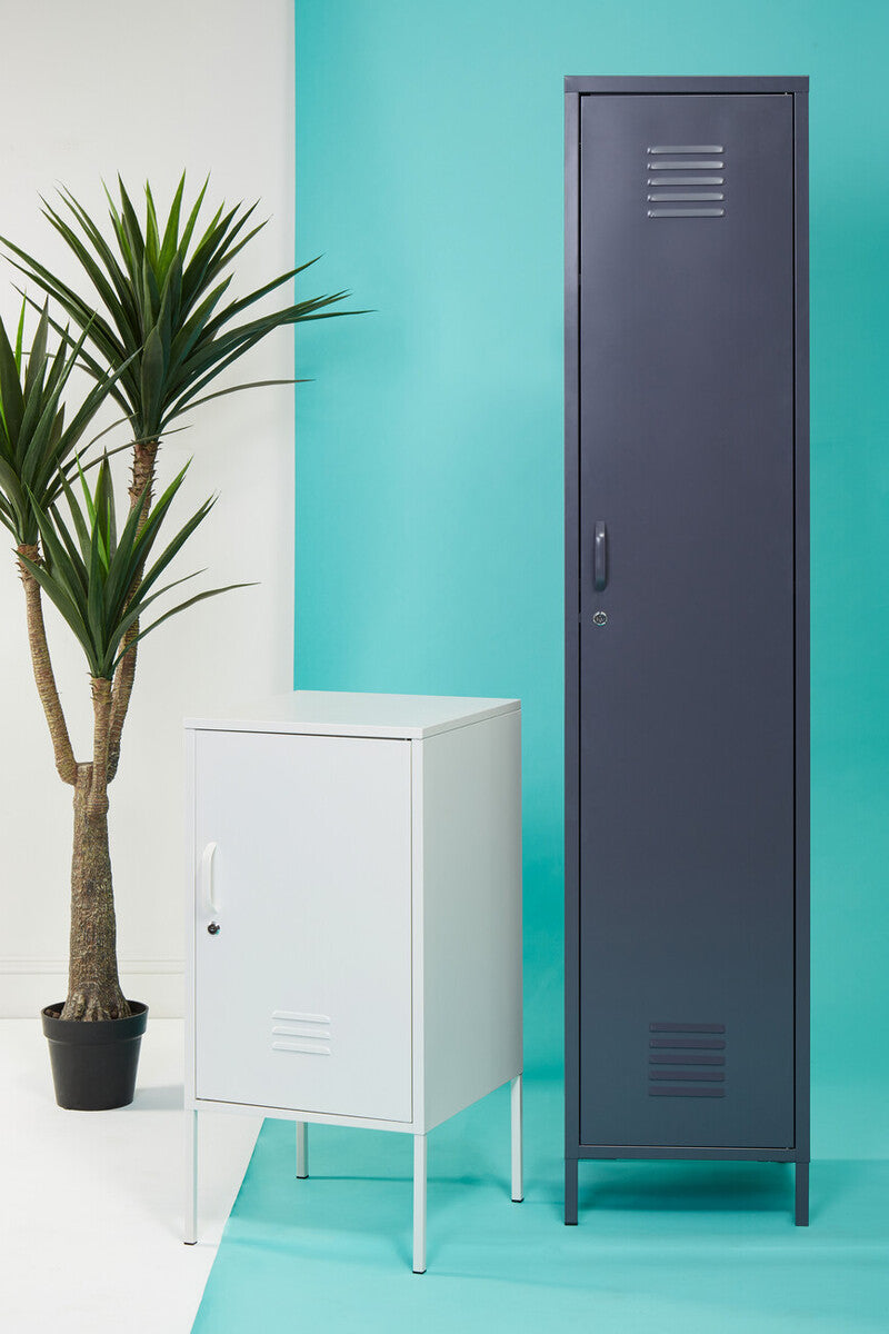 Academy Grey Metal Tall One Door Locker with Adjustable Shelves