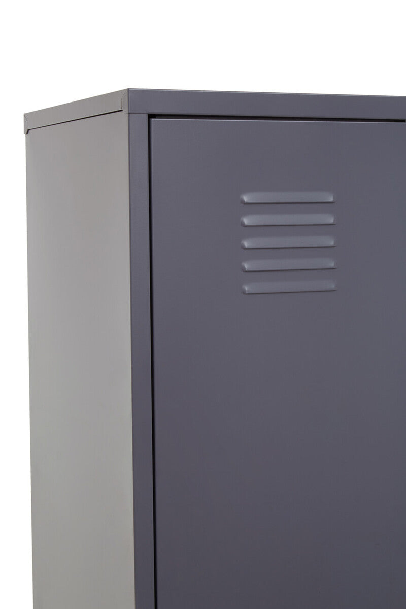Academy Grey Metal Tall One Door Locker with Adjustable Shelves
