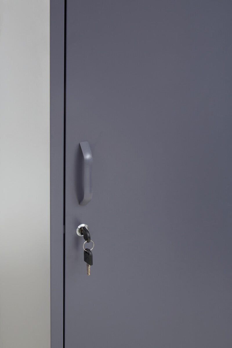 Academy Grey Metal Tall One Door Locker with Adjustable Shelves