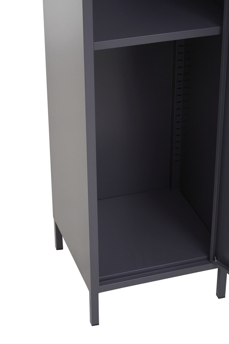 Academy Grey Metal Tall One Door Locker with Adjustable Shelves