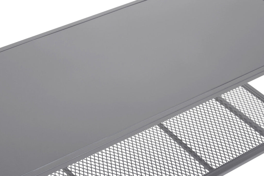 Acero Grey Metal Coffee Table with Mesh Shelf