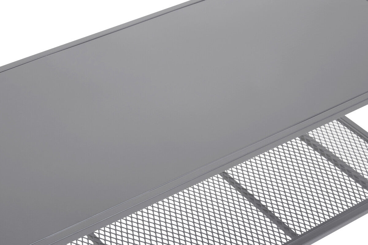 Acero Grey Metal Coffee Table with Mesh Shelf
