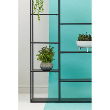 Acero Black Metal Multi Tier Open Shelf Unit