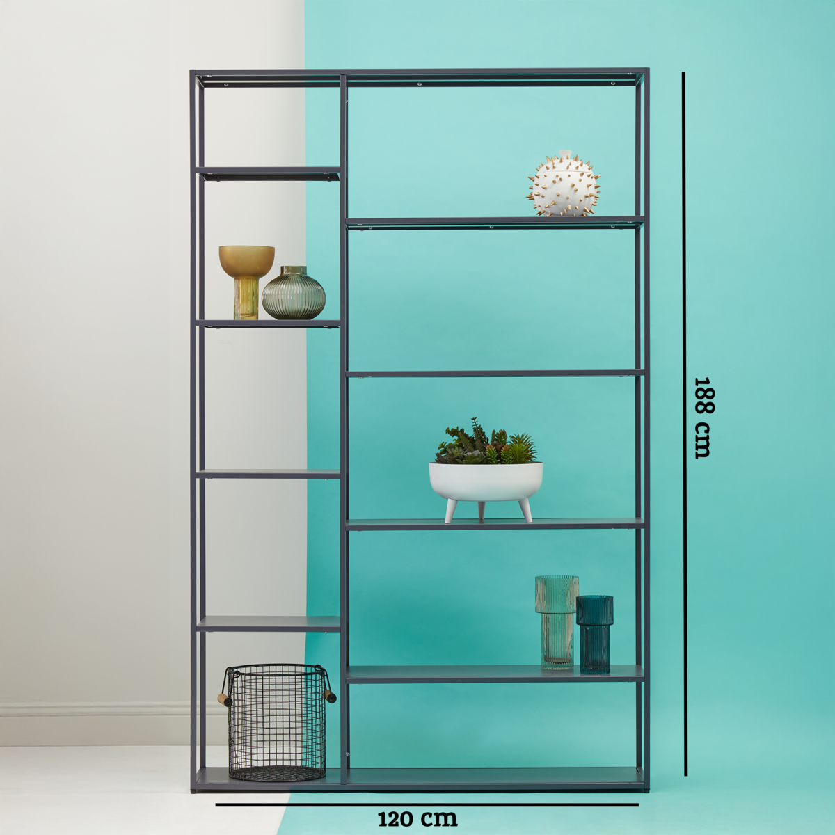 Acero Grey Metal Multi Shelf Unit