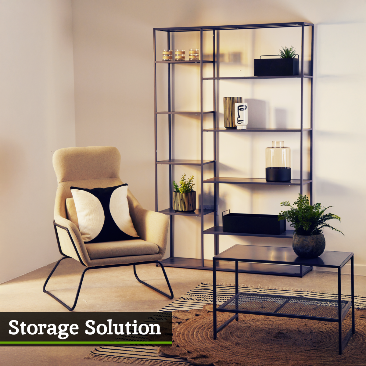 Acero Grey Metal Multi Tier Open Shelf Unit