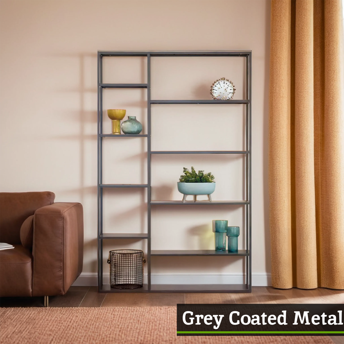 Acero Grey Metal Multi Tier Open Shelf Unit