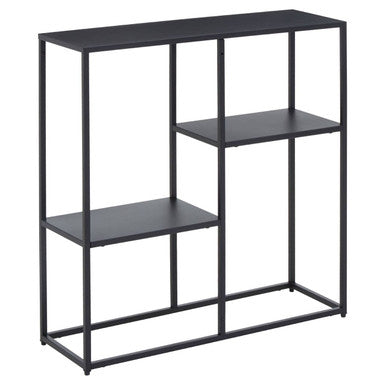Acero Black Metal Three Tier Open Shelf Unit
