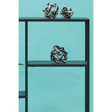 Acero Black Metal Three Tier Open Shelf Unit