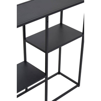 Acero Black Metal Three Tier Open Shelf Unit