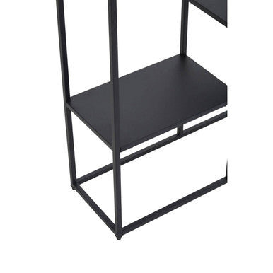 Acero Black Metal Three Tier Open Shelf Unit
