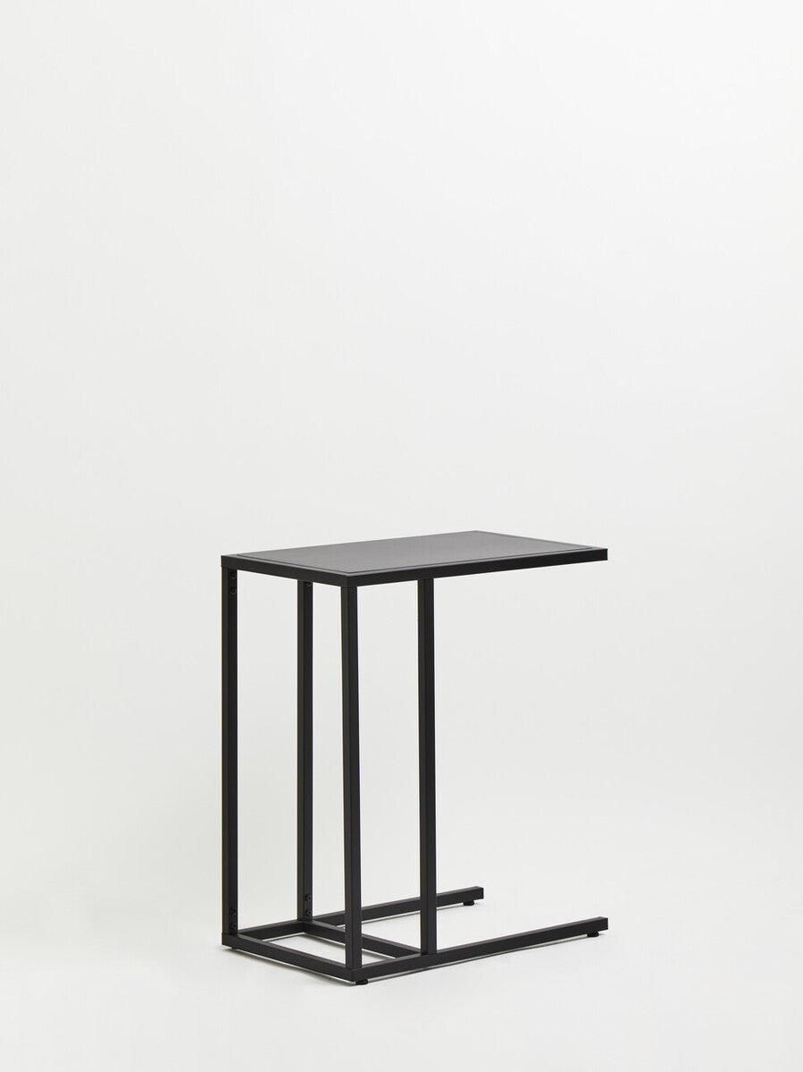 Acero Black Metal C-Shaped Side Table