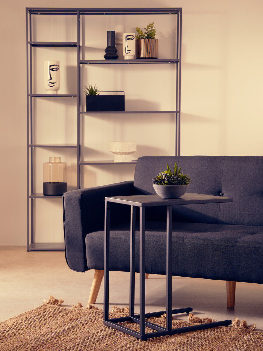 Acero Black Metal C-Shaped Side Table