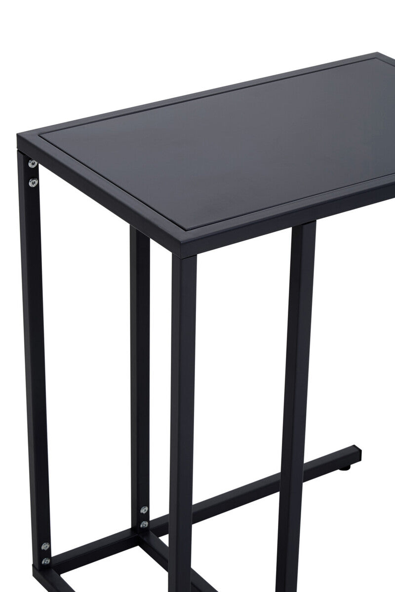 Acero Black Metal C-Shaped Side Table