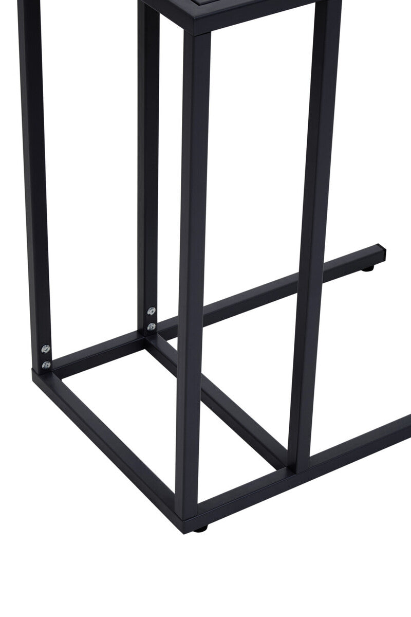 Acero Black Metal C-Shaped Side Table