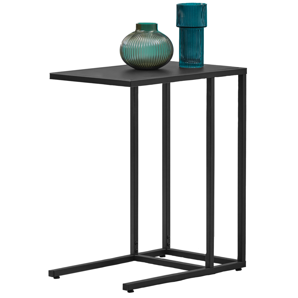 Acero Black Metal C-Shaped Side Table