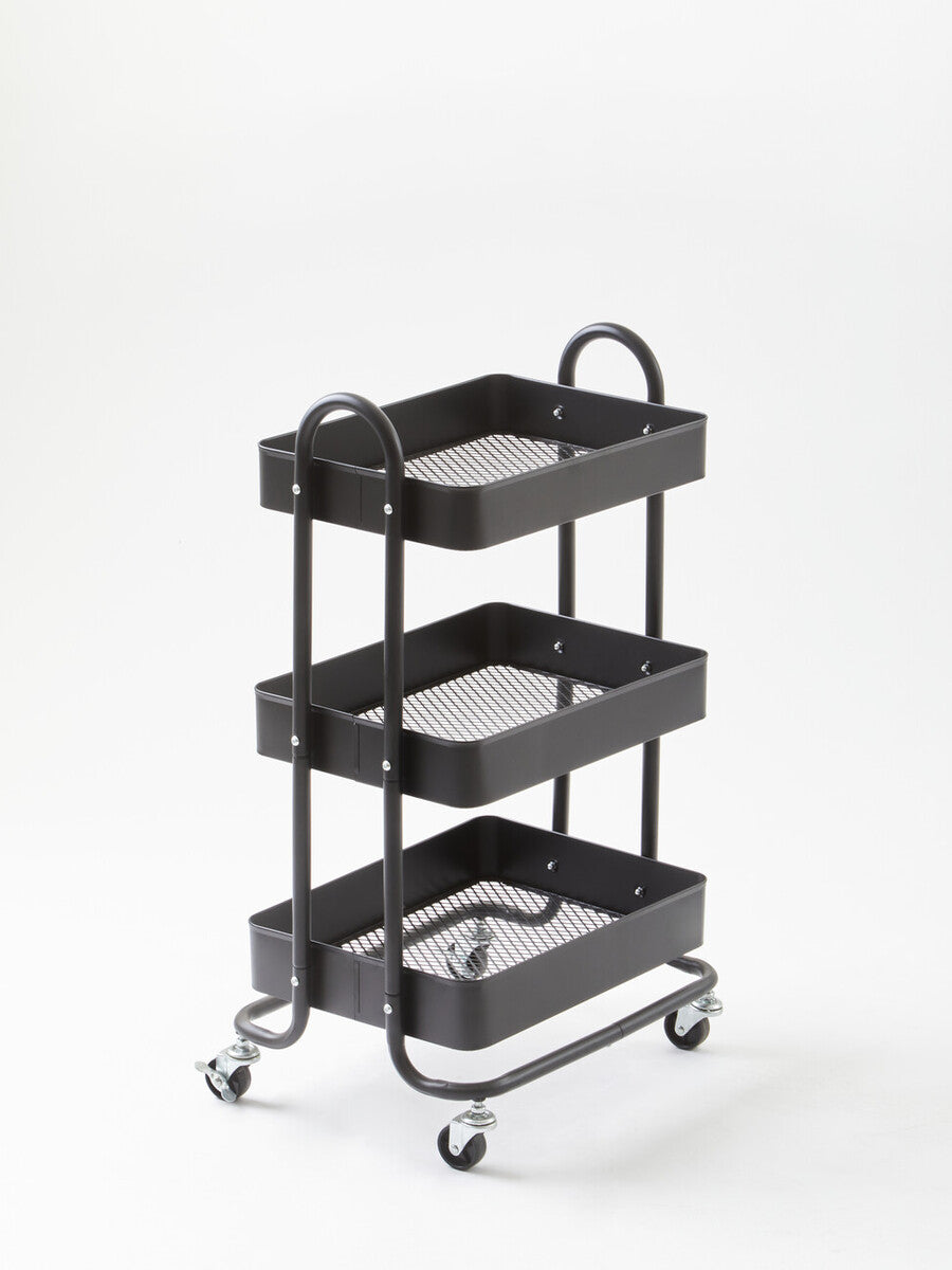 Acero Black Metal Three Tier Trolley