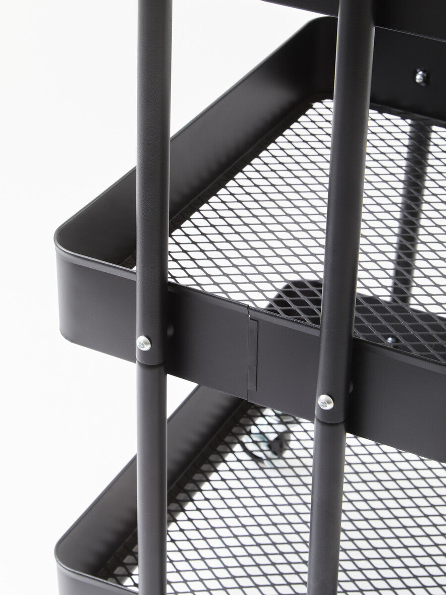 Acero Black Metal Three Tier Trolley