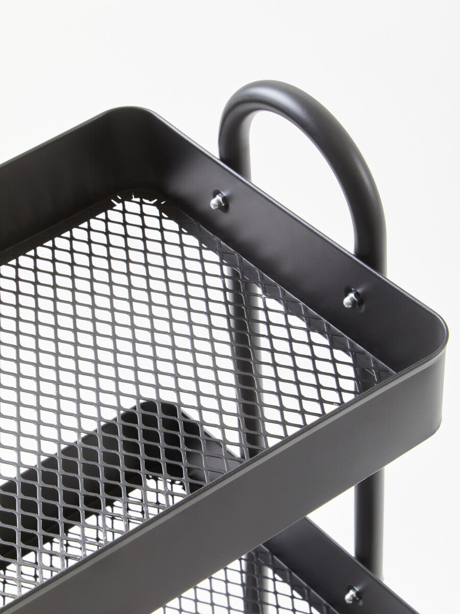 Acero Black Metal Three Tier Trolley