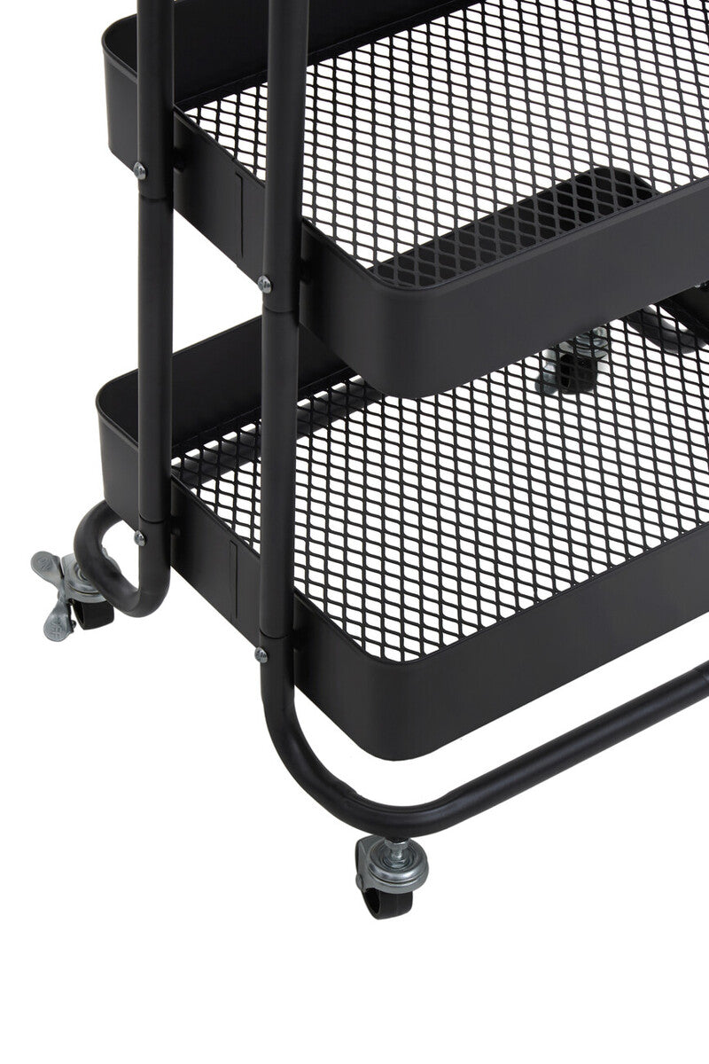 Acero Black Metal Three Tier Trolley