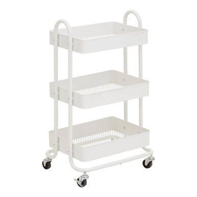 Acero White Metal Three Tier Trolley