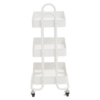 Acero White Metal Three Tier Trolley