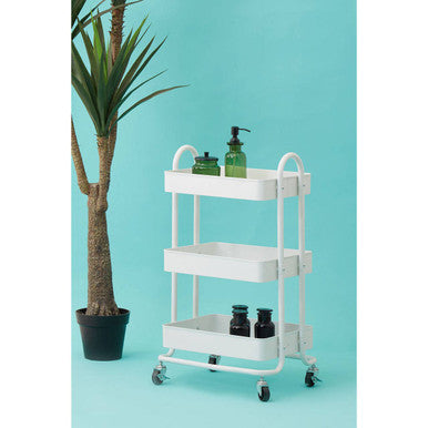 Acero White Metal Three Tier Trolley