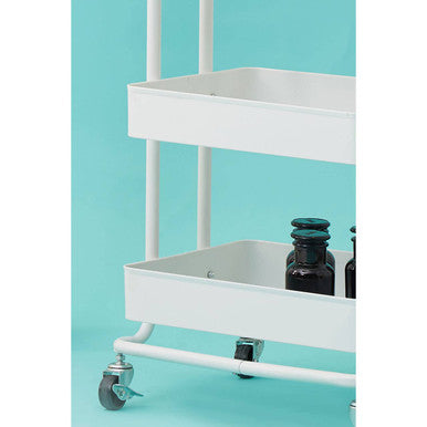 Acero White Metal Three Tier Trolley