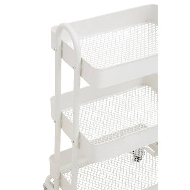 Acero White Metal Three Tier Trolley