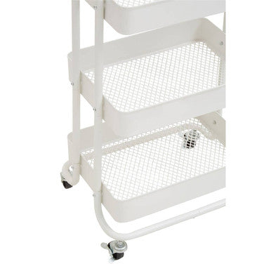 Acero White Metal Three Tier Trolley