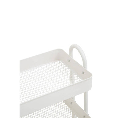 Acero White Metal Three Tier Trolley