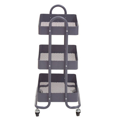 Acero Grey Metal Three Tier Trolley