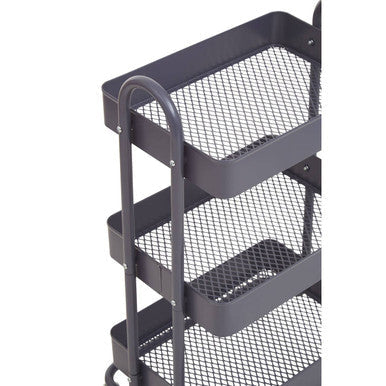 Acero Grey Metal Three Tier Trolley