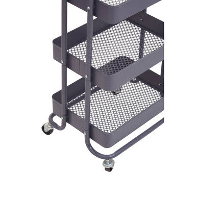 Acero Grey Metal Three Tier Trolley