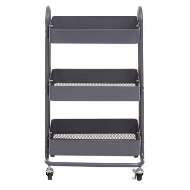 Acero Grey Metal Three Tier Trolley