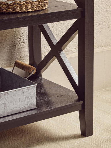 Heritage Two Shelf Black Bookcase