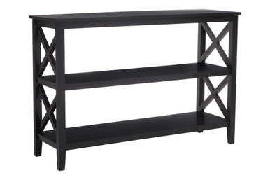 Heritage Two Shelf Large Black Bookcase
