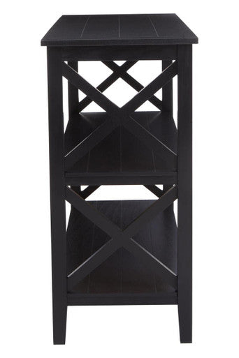 Heritage Two Shelf Large Black Bookcase