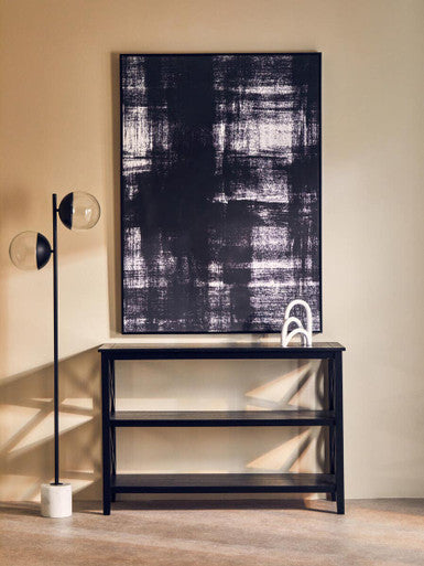 Heritage Two Shelf Large Black Bookcase