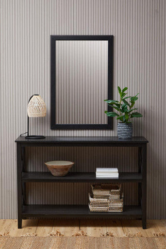 Heritage Two Shelf Large Black Bookcase