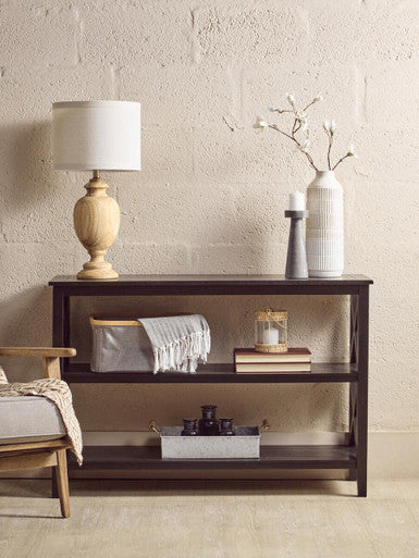 Heritage Two Shelf Large Black Bookcase