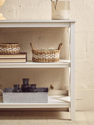 Heritage Two Shelf White Bookcase
