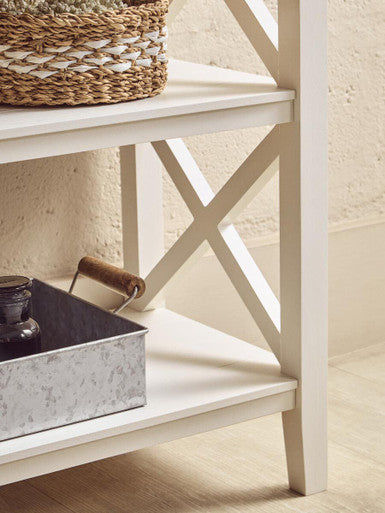 Heritage Two Shelf White Bookcase