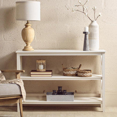 Heritage Two Shelf Large White Bookcase