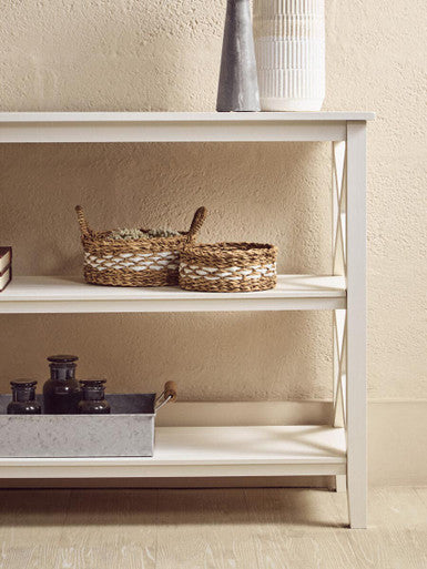 Heritage Two Shelf Large White Bookcase